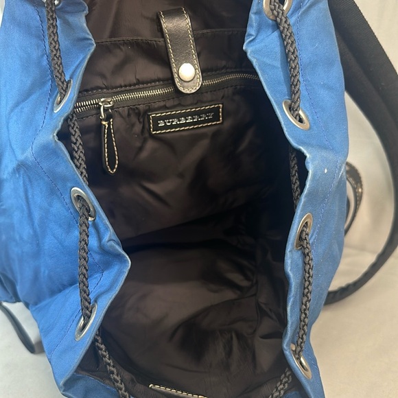 BURBERRY 
Nylon Logo Print Large Rucksack Backpack Bright Blue - Picture 9 of 12